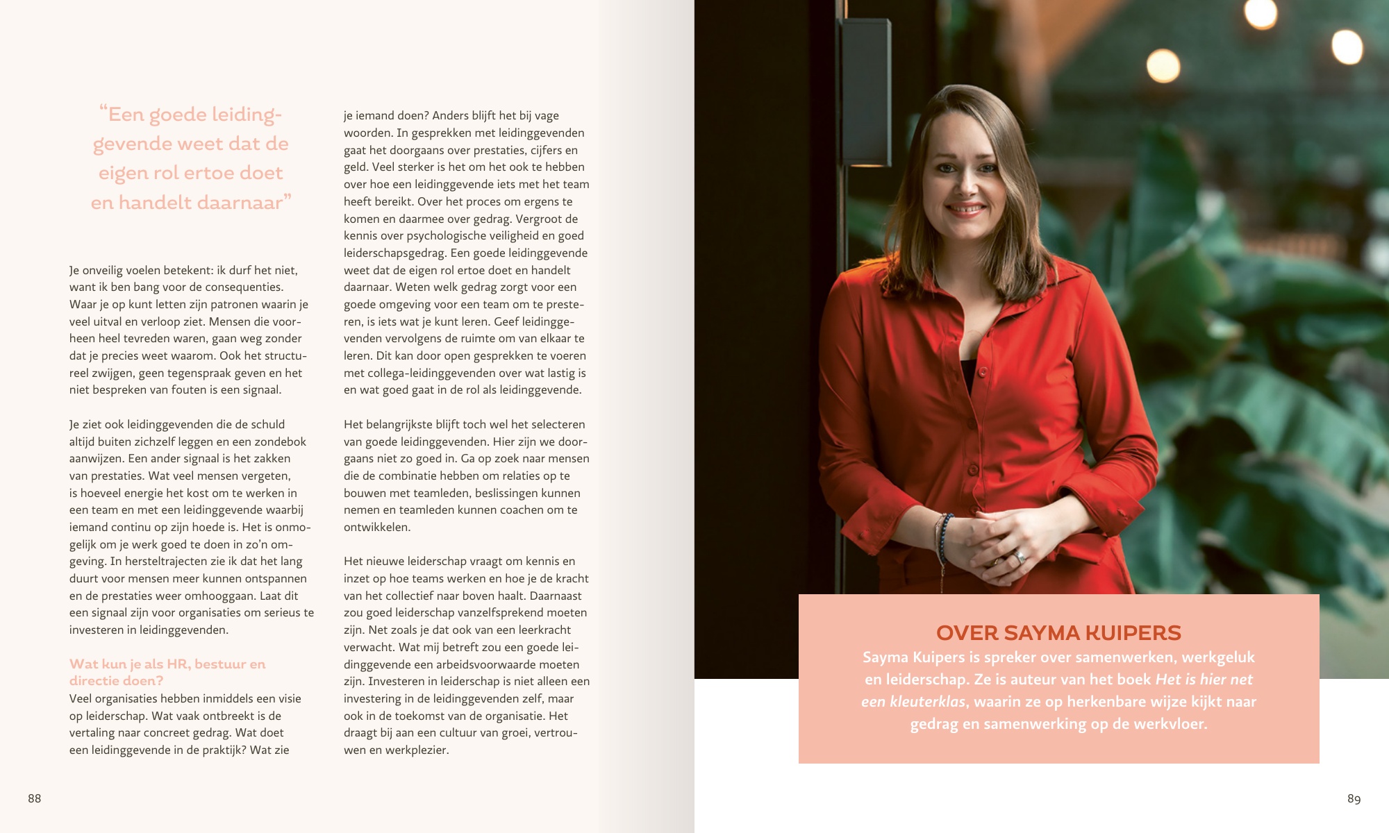 Voorbeeldpagina 5 uit de HRM Barometer Nieuw leiderschap